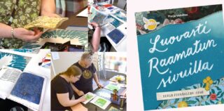 a collase of Bible journaling in the making