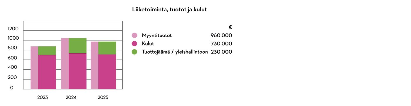 Graafi, joka kuvaa Piplian liiketoimintaa 2025